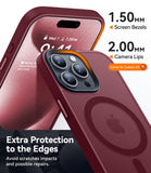 5 x Brand New CANSHN Magnetic for iPhone 15 Pro Case for MagSafe TOP Magnetic Adsorption Military Protection Protective Case Velvet Touch Matte Anti-Scratch Mobile Phone Case iPhone 15 Pro Case, Burgundy Red - RRP €84.95