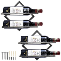 1 x RAW Customer Returns MERYSAN 2pcs Metal Wall Mounted Wine Holder, Vintage Silver Hanging Wine Rack Organizer for 2 Liquor Bottles, Bottle Rack Wine Bottle Rack for Home Kitchen Bar Wall Decor - RRP €34.16