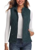 1 x RAW Customer Returns LONGKING Women s Vest Lightweight Stand-Up Collar Vest Quilted Vest with Zipper Sleeveless Tops Coat Jacket Outdoor Green XS - RRP €26.21