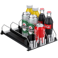 1 x RAW Customer Returns FUNYKICH Automatic Refrigerator Organizer Cans, Can Organizer Can Holder Can Dispenser Refrigerator Storage for Drinks Beer Soda 330ml 440ml 500ml 600ml Storage Space 12 Cans  - RRP €22.18