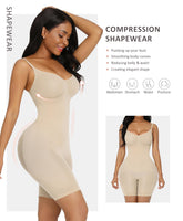 1 x RAW Customer Returns FeelinGirl Shapewear Bodysuit Seamless V-Neck Shaping Bodysuits for Women Tummy Control Overbust Seamless Body Shaper with Adjustable Strap Skin Color M L - RRP €30.82