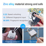 1 x RAW Customer Returns Fingerprint Padlock, Eseesmart Smart Lock Fingerprint Phone App Unlock, IP65 Waterproof Smart Small Padlock Travel Luggage Suitcase Office Home Cabinet - RRP €26.99