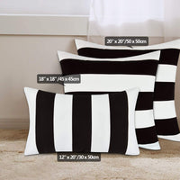 1 x RAW Customer Returns Alishomtll Set of 2 Striped Cushion Covers 50 x 50 cm Cushion Cover Soft Decorative Cushion Covers Set Couch Cushion Cover with Zip for Sofa Bedroom Black White - RRP €17.99