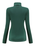 1 x Brand New SSLR Thermal T-Shirt Long Sleeve Turtleneck Slim Fit Basic Tops Brushed Turtle Sweater, Dark Green, M - RRP €22.8