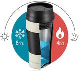 1 x RAW Customer Returns Thermo mug coffee mug to-go stainless steel - 360ml thermo drinking cup leak-proof BPA-free 4h hot - 8h cold vacuum insulated Tea coffee to go travel mug cup cafe insulated mug thermos mug - RRP €23.18