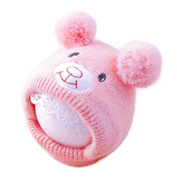 18 x Brand New BOOSHMall Baby Winter Hat, Warm Hat Children, Cute Hat with Cute Bear Ears Baby Hat, Knitted Hat Autumn Winter Hat for Boys Girls, Pink - RRP €214.02