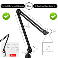 1 x RAW Customer Returns LANUCN Microphone Arm Microphone Stand 2nd Generation 3 8 5 8 Upgraded Microphone Arm with Anti-Shaking Table Clamp Minimalist Mic Stand for Yeti Snowballs and Other Microphone Boom Arm - RRP €54.98