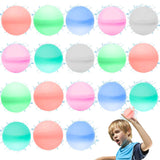 5 x Brand New IWTBNOA 20 Pack Water Bombs Reusable, Refillable Silicone Water Balls Beach Pool Toys for Children Adults, Water Bombs Self-Closing, Silicone Splash Balls, Splashy Balls for Pool - RRP €40.25