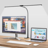 1 x RAW Customer Returns Hensam Desk Lamp LED Dimmable, 1400LM Double Head Desk Lamps Clamp, Office Lamp with Gooseneck for Home and Studio, CRI 83, 5 Color Temperature Brightness Levels Black  - RRP €36.99