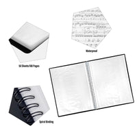 1 x RAW Customer Returns Irich A4 Music Folder, Waterproof Plastic 50 Compartments 100 Pages Presentation Folder Register Folders Music Sheet Choir Folder for Documents, Paper, Artworks, Paintings, Photos 31.5 x 24.6 cm, Black  - RRP €17.14