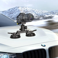 1 x RAW Customer Returns Fantaseal Professional Heavy Duty 10 Kg Load Real SLR DSLR Mirrorless Camera Mount Car Suction Cup Camcorder Car Suction Cup Mount with Quick Release Plate 360 Ball Head - RRP €60.41