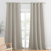 1 x RAW Customer Returns PONY DANCE Curtains Natural Opaque Living Room Curtains with Eyelets Curtains Set of 2 H 245 x W 140 cm Thermal Curtains Heat Protection Blackout Curtains for Living Room, Natural - RRP €47.34