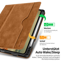 1 x RAW Customer Returns HOLIMET Case for iPad Pro 12.9 inch 2022 2021 2020 2018 6th 5th 4th 3rd generation with Pen Holder, PU Leather Folio Case Shockproof with Pocket and Auto Wake Sleep Function, Multi-Angle Stand Brown  - RRP €38.9