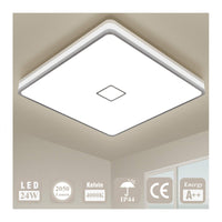 1 x RAW Customer Returns  uesen ceiling lamp LED ceiling light bathroom lamp 24W 2050LM IP44 waterproof 4000K neutral white modern LED light square lamp ceiling for bedroom bathroom kitchen dining room living room balcony hallway - RRP €40.33