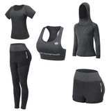 1 x RAW Customer Returns JULY S SONG Women s Sports Set Yoga Set 5 Pieces Sports Sets for Women Yoga Fitness Sport Tracksuits Sports Running Clothing Gym Exercise Set - RRP €43.63