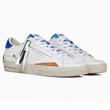 1 x RAW Customer Returns Sneaker Crime London Sk8 Deluxe in Pelle White Pacific Blue US24CR02 17105PP6.10 43 - RRP €169.51