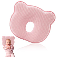 1 x RAW Customer Returns ATSGJLZN Baby Pillow, Baby Pillow Against Flat Head Baby Pillow Head Deformation 100 Cotton, Children s Pillow Memory Foam for 0-12 Months Newborns Pink - RRP €17.99