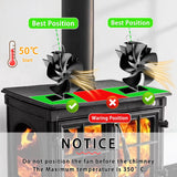 4 x Brand New AVEAX fireplace fan stove fan fan for fireplace without electricity, 5 blades - RRP €81.6