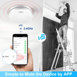 1 x RAW Customer Returns XINDUM smoke detector WLAN 10 year battery fire alarm with mute function via app EN14604 test alarm for fire warning - 1 piece - RRP €34.99