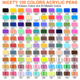 1 x RAW Customer Returns NICETY 100 Acrylic Pens for Stones Waterproof - 3mm Medium Tip Multimarker Porcelain Pens Acrylic Marker for Glass Painting Pens Canvas Wood Stone Fabric Wood Canvas Glass Paint Pen  - RRP €43.99