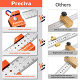 1 x RAW Customer Returns Carpenter Ruler,Preciva Carpenter Positioning,Steel Ruler,Angle Measuring Ruler,Length Measuring Ruler,Measuring Tools - RRP €17.89