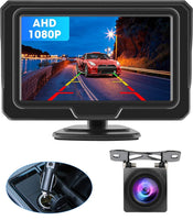 1 x RAW Customer Returns  2022 Upgraded AHD AHD 1080P Car Rear Camera Kit Backup Camera with 4.3 LCD Monitor for Vans, Super Night Vision IP68 Waterproof Easy Installation - RRP €39.98