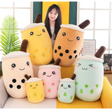 1 x RAW Customer Returns EXQULEG Bubble Tea Plush Toy Boba Cuddly Toy Plush Dolls Soft Cuddly Toy Tea Soft Doll Tea Cup Cushion Children s Toy Blue Round Eyes, 35 cm  - RRP €23.18