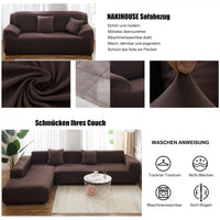 7 x Brand New NAKIHOUSE Sofa Covers Sofa Slipcover with one pillowcase, stretch elastic sofa cover sofa cover in coffee color for 1 2 3 4 seater L-shaped corner sofa requires two  - RRP €169.33