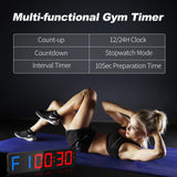 1 x RAW Customer Returns Gym Timer 15 Large Digital LED Wall Clock, Interval Timer with Stopwatch, Countdown Up, Adjustable Volume, Fitness Training Timer with Remote Control for Home, Garages, Workout, Outdoor Sports Exercises - RRP €88.22