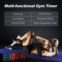 1 x RAW Customer Returns Gym Timer 15 Digital LED Wall Clock, Intervals with Stopwatch, Countdown Up, Adjustable Volume, with Remote Control for Home Garage - RRP €80.66