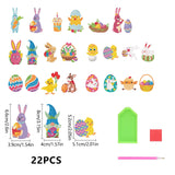 1 x Brand New Bekecidi 22pcs Easter Diamond Painting Stickers, 5D DIY Diamond Mosaic, Easter Bunny Chicken Painting Stickers, Crafts for Easter School Activities Beginners - RRP €22.8