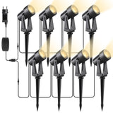 2 x RAW Customer Returns Svater LED Garden Lighting Outdoor, 28m 92ft 8-pack 2400LM 8 2W Garden Spotlight 27V COB IP65 Waterproof Spotlight Warm White with Ground Spike for Outdoor Garden Yard - RRP €151.98