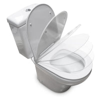 1 x RAW Customer Returns COMPATIBLE TOILET LID SOFT CLOSE ANTIBACTERIAL ADJUSTABLE AND REMOVABLE CUSHIONED HINGE EASY INSTALLATION AND QUICK RELEASE FORMA DU TOILET SEAT QUALITY MATERIAL 44x36x5cm - RRP €65.45