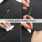 1 x Brand New Gohytal artificial leather sold by the meter 100 x 140cm, waterproof leather fabric grained imitation leather textured leather fabric sold by the meter artificial leather leather cracks upholstery fabric black - RRP €21.99