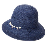 28 x RAW Customer Returns Comhats Sun Hat Women s Summer Straw Hat Foldable Handmade Beach Hat UV Protection 89306 Navy blue - RRP €677.32