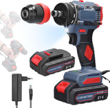 1 x RAW Customer Returns Weytoll 21V cordless drill, cordless screwdriver with battery 2 1300mAh, cordless drill removable chuck, 2-speed, 21 1 torque setting, 2-in-1 cordless screwdriver with LED light, cordless drill - RRP €51.99