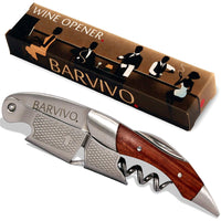 1 x RAW Customer Returns BARVIVO Professional corkscrew wine opener from Barvivo - a wine bottle opener for beer and wine bottles. Waiter s knife made of stainless steel and natural rosewood - RRP €17.8