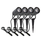 2 x RAW Customer Returns DAWALIGHT Outdoor Spotlight 4 Pieces, GU10 5W LED Outdoor Garden Ground Lights with Stake Warm White IP65 Waterproof Lamp for Path Lawn Patio, Aluminum, Dark Gray - RRP €152.72