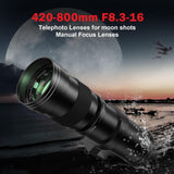 1 x RAW Customer Returns BENOISON 420-800mm Super Telephoto Zoom Lens Manual Focus Telephoto F Lens for Nikon DSLR D3500 D850 D7500 D5600 D3400 D500 D7200 D5500 D750 D810 D3300 D5300 D610 D7100 D5200 D600 D3200 SLR - RRP €105.0