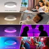 1 x RAW Customer Returns Matane LED ceiling light RGB dimmable 24W, ceiling lamp with remote control, lamps color change 3000K-6500K for living room bedroom children s room kitchen bathroom round 28cm - RRP €39.89