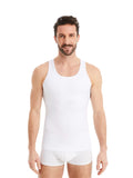 1 x RAW Customer Returns FINN figure-shaping compression undershirt for men - sleeveless shapewear tank top with tummy control effect - body shaper for men made of cotton invisible white white XL - RRP €39.31