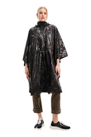 1 x Brand New Desigual Bergen Poncho LOGOMANIA Mountains, Black, One Size Women - RRP €53.05