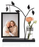 1 x RAW Customer Returns Afuly Picture Frame 13x18 Wooden Double Glass Black Modern Photo Frame with Vase and Metal Tree for 2 Photos Family Friend Birthday Festival Gifts for Mom Grandma - RRP €25.2