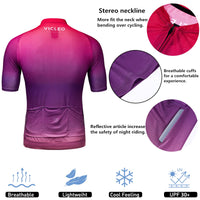 1 x Brand New wakdop cycling jerseys for men, riding tops, bike shirts, cycling clothing, full zip cycling jacket with back pockets, red, purple, XXL - RRP €27.6