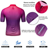 1 x Brand New wakdop Men s Cycling Jerseys Riding Tops Bike Shirts Bike Clothing Full Zip Bike Jacket with Back Pockets-Red Purple M - RRP €22.8