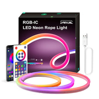 1 x RAW Customer Returns LPDISPLAY Neon LED Strip 3m, RGBIC Neon LED Strip DIY function, music sync, works with Alexa and Google Assistant, neon light strip for living room, bedroom, wall decoration - RRP €27.62