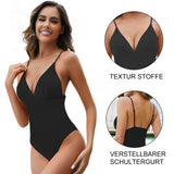 1 x RAW Customer Returns Evolyline swimsuit women tummy control shape push up swimsuits triangle V neck swimwear women, high waist beachwear slimming one-piece swimsuits bathing dress women - RRP €27.61