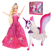 2 x Brand New HAPITOIZ Princess Doll, Unicorn and Princess Doll with Color Changing, Pegasus Mane Changes Color, Winged Horse Toy, Princess Toys, Unicorn Gifts for Girls Age - RRP €38.4