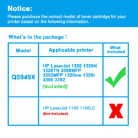 1 x RAW Customer Returns LCL Compatible Toner Cartridge 49X Q5949X 6000 Pages 1 Black Replacement for HP Laserjet 1320 1320N 1320TN 3390MFP 3392MFP 1320nw 1320t 3390 3392 - RRP €21.59