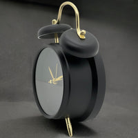 1 x RAW Customer Returns MIJOMA analog quartz alarm clock retro alarm clock matt black gold, 11 x 17 cm - RRP €18.6